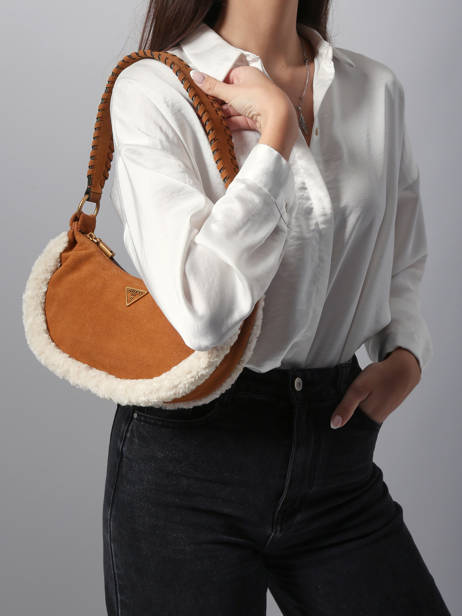 Cross Body Tas Amita Leder Guess Bruin amita W9539721 ander zicht 1